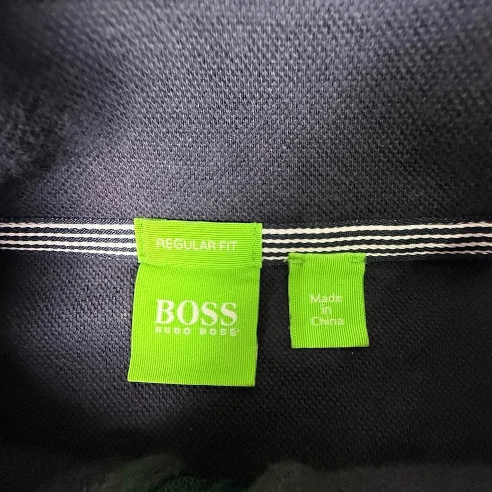 Boss Hugo Boss Pullover Mens XXL Blue Gray Striped 1/4 Zip Regular Fit